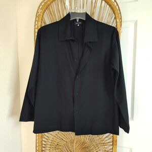 Eskandar Black Button Down Shirt